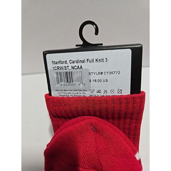 New Strideline Stanford Cardinal Crew Socks Men's 2-Pack Knit M/L (8-12) NCAA - Picture 5 of 6